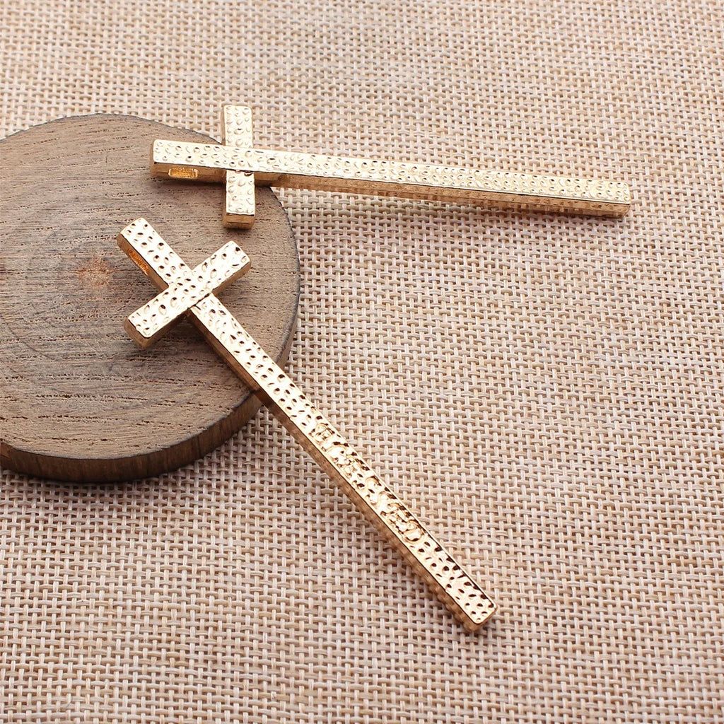 81x22mm 12.5g Multicolor Zinc Alloy BLESSED Hammered Cross Charm Pendant for DIY Necklace Making