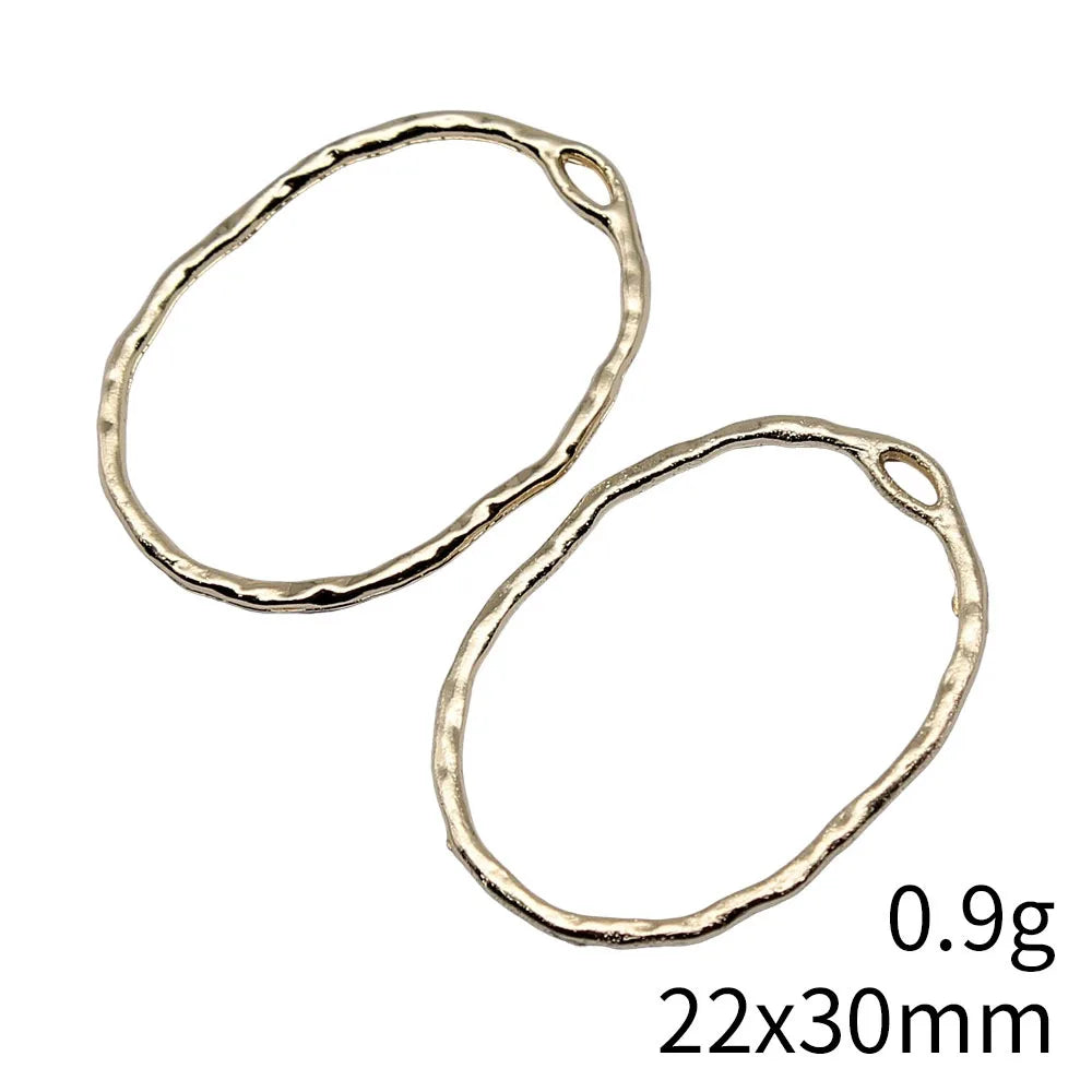 22x30mm 0.9g KC Gold Zinc Alloy Oval Charm Pendant for DIY Necklace Bracelet Jewelry Making
