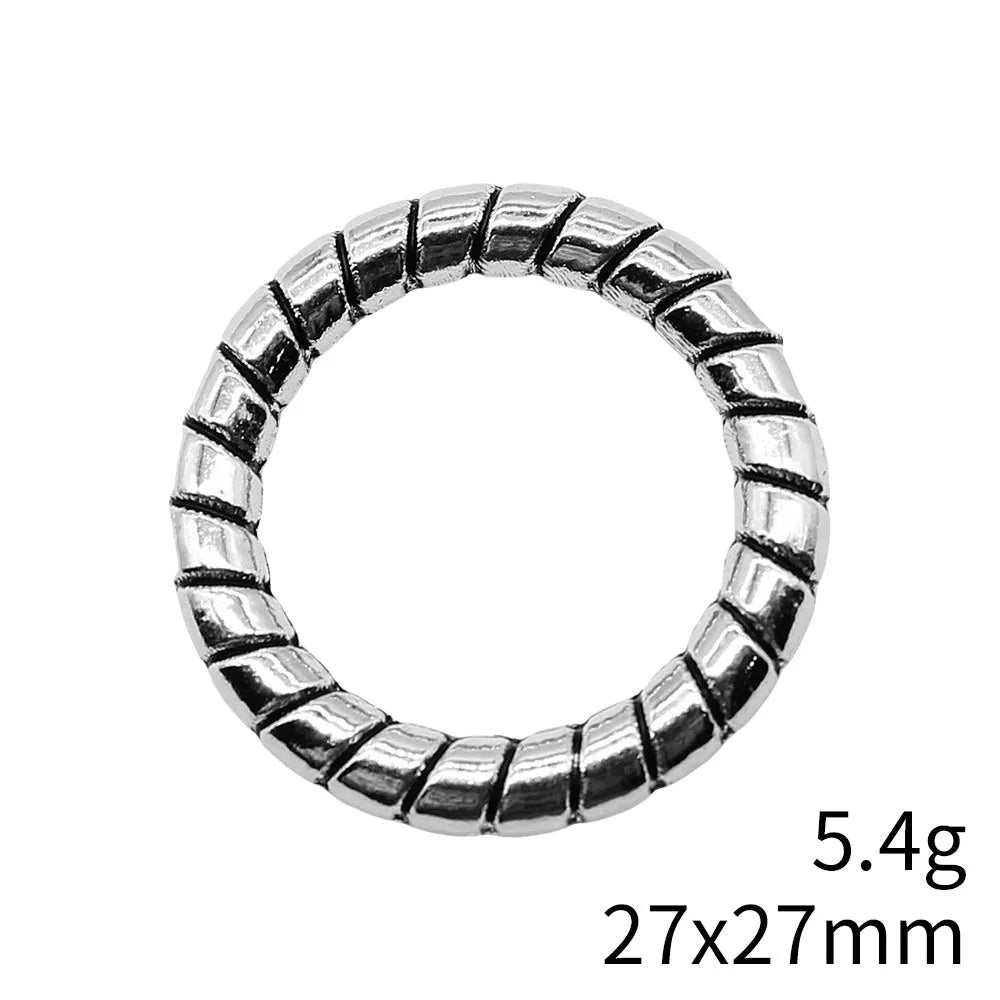 27x27mm 5.4g Multicolor Zinc Alloy Round Ring Charm Pendant for Necklace Earring Jewelry Making
