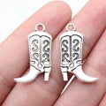 25x16mm 1.7g Antique Silver Zinc Alloy Western Cowboy Boot Charm Pendant for DIY Necklace Bracelet Jewelry
