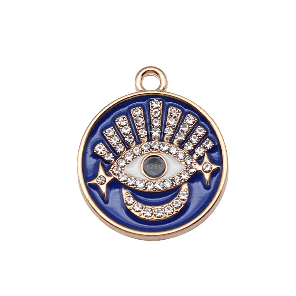 26x22mm 2.6g KC Gold Zinc Alloy Evil Eye Charm Pendant for DIY Necklace Bracelet Jewelry Making