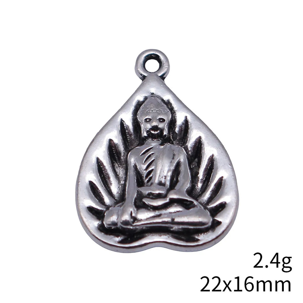 22x16mm 2.4g Antique Silver Zinc Alloy Buddha Bodhi Leaf Charm Pendant for Necklace Jewelry Making