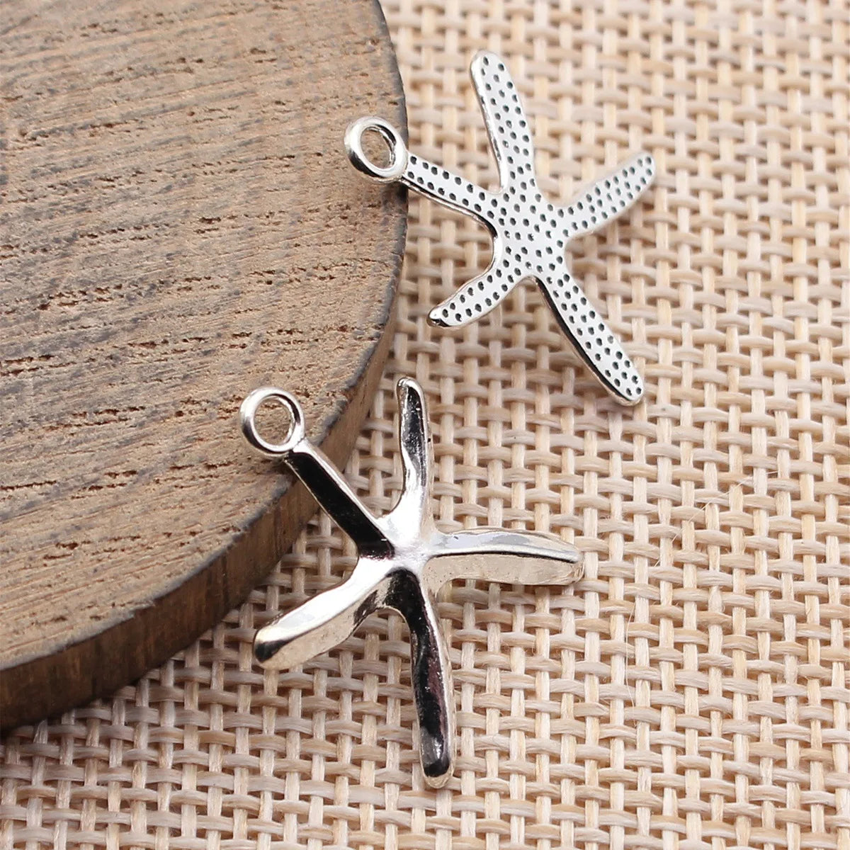 22x18mm 0.78g Antique Silver Zinc Alloy Starfish Charm Pendant for DIY Necklace Bracelet Making