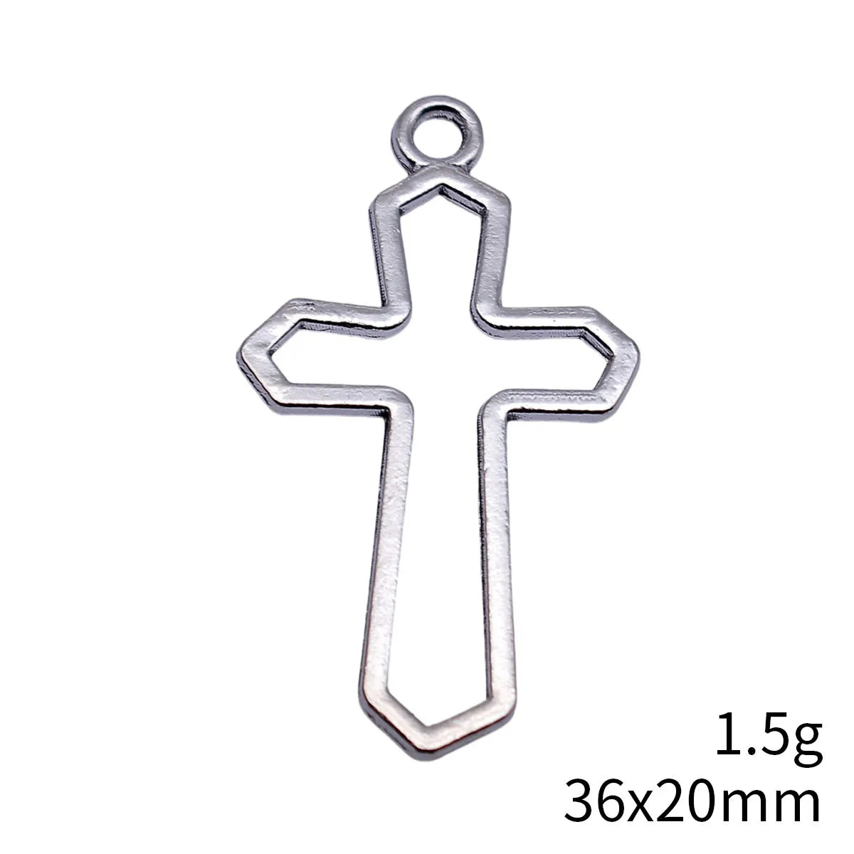 36x20mm 1.5g Multicolor Zinc Alloy Hollow Cross Charm Pendant for Bracelet Necklace Jewelry Making