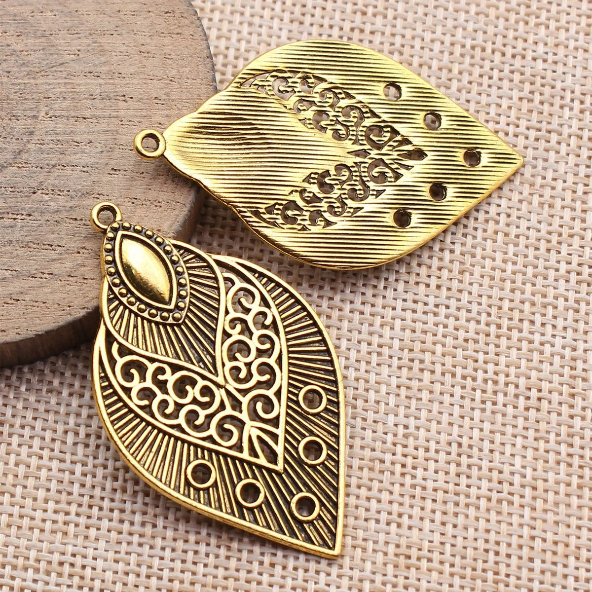 51x30mm 5.8g Multicolor Zinc Alloy Hollow Spindle Earring Charms for DIY Earrings Jewelry Making