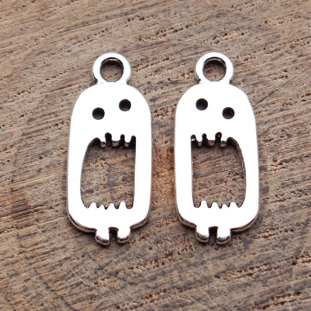 20x8.7mm 0.75g Antique Silver Zinc Alloy Cartoon Big Mouth Charm Pendant for DIY Necklace Jewelry Making