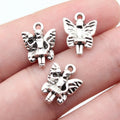 14x11mm 0.99g Antique Silver Zinc Alloy Butterfly Angel Charm Pendant for DIY Necklace Bracelet Jewelry