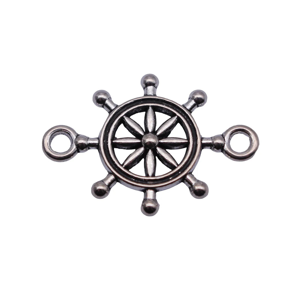 26x18mm 1.5g Antique Silver Zinc Alloy Rudder Connector Charm for Bracelet Necklace Jewelry Making