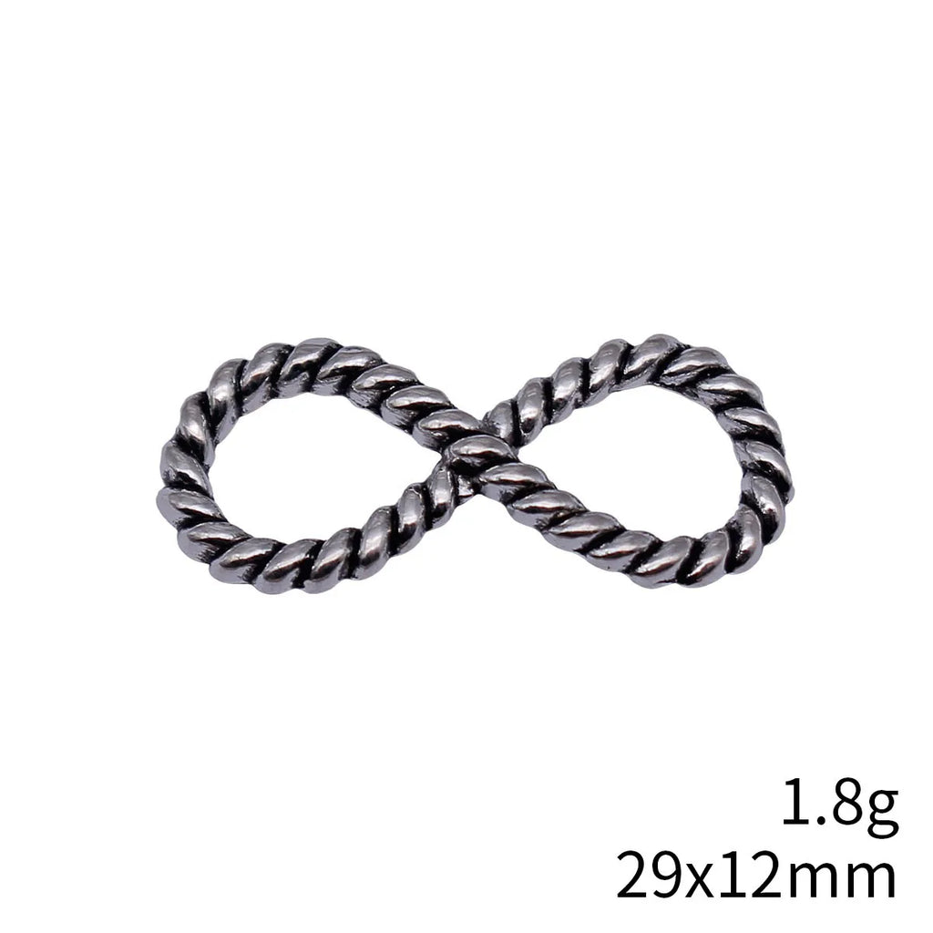 29x12mm 1.8g Multicolor Zinc Alloy Rope Infinity Symbol Connector Charm for DIY Bracelet Making