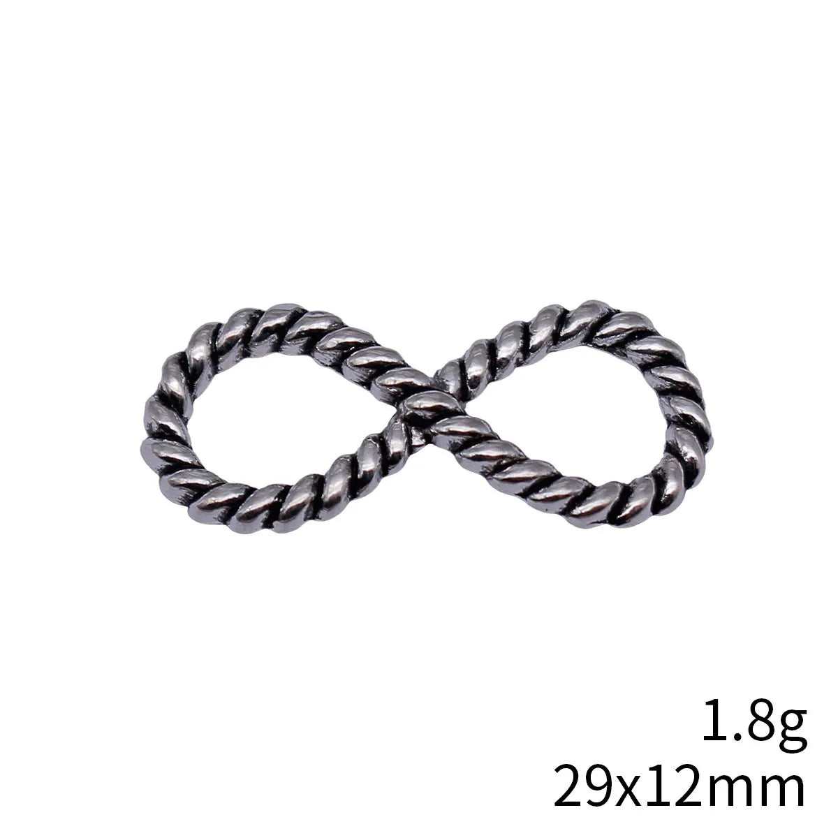 29x12mm 1.8g Multicolor Zinc Alloy Rope Infinity Symbol Connector Charm for DIY Bracelet Making