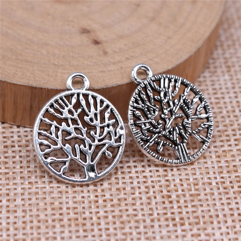 20x16mm 1.4g Multicolor Zinc Alloy Tree of Life Charm Pendant for DIY Necklace Bracelet Jewelry