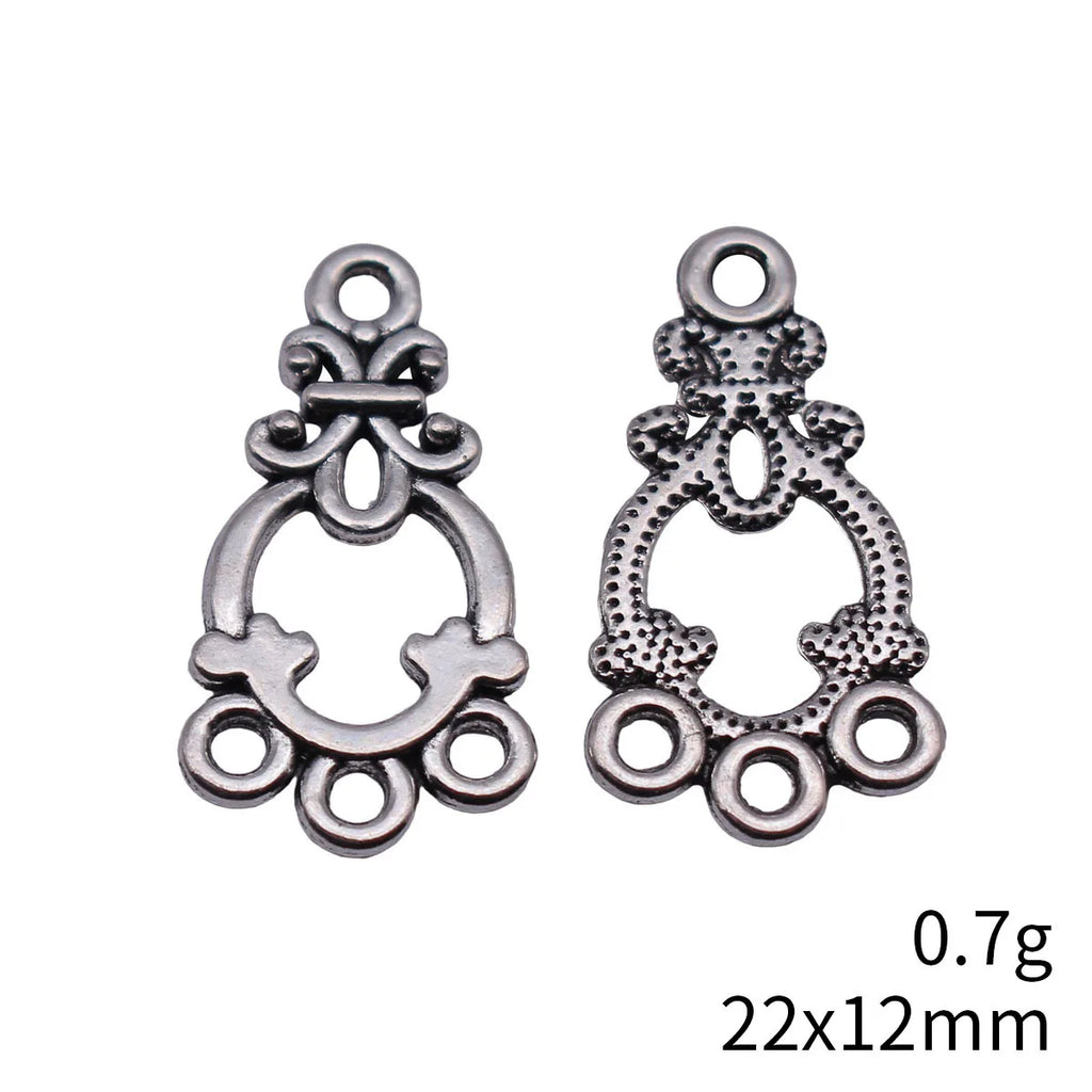 22x12mm 0.7g Multicolor Zinc Alloy Earring Connector Charm Findings for DIY Earrings Jewelry Making