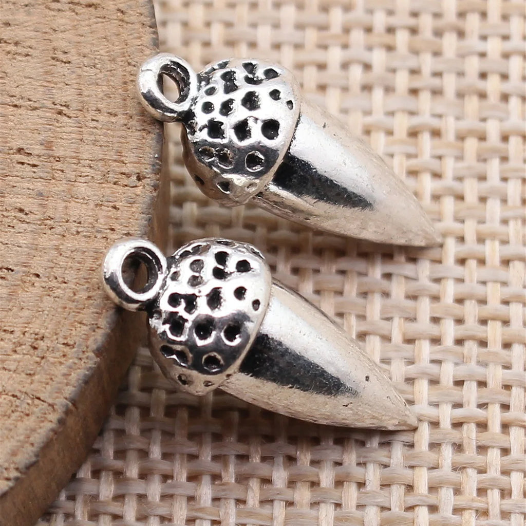 21x8.8mm 2.9g Antique Silver Zinc Alloy 3D Acorn Charm Pendant for DIY Necklace Bracelet Jewelry Making