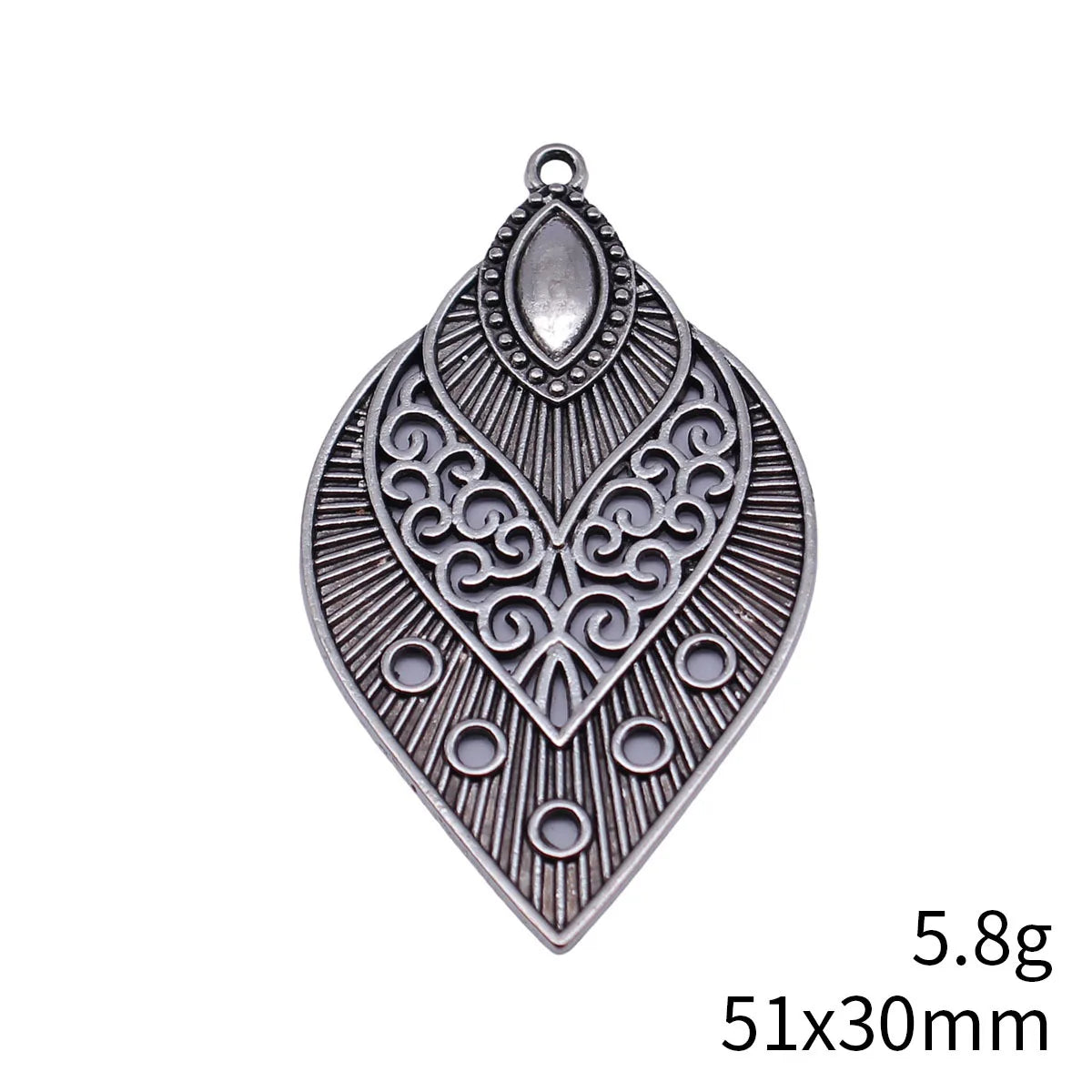51x30mm 5.8g Multicolor Zinc Alloy Hollow Spindle Earring Charms for DIY Earrings Jewelry Making