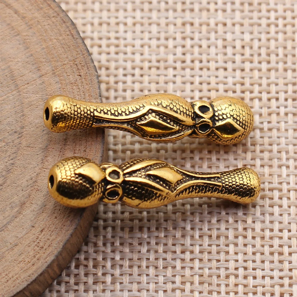 33x8x7.6mm 4.8g Antique Gold Zinc Alloy Imam Prayer Bead Loose Metal Beads for Rosary Jewelry Making