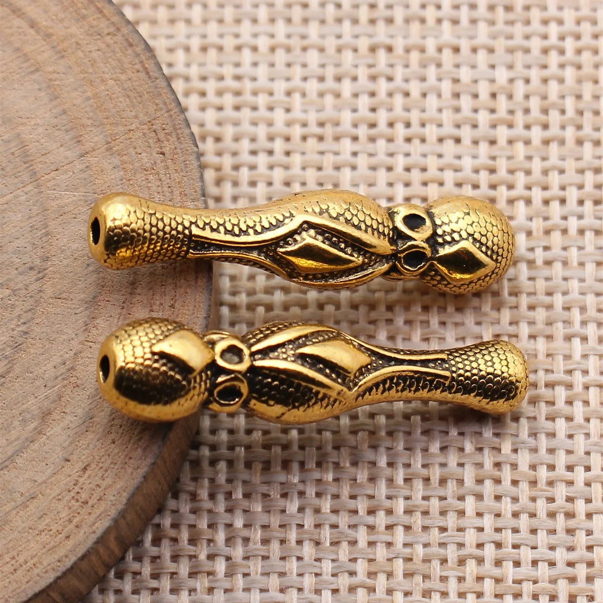 33x8x7.6mm 4.8g Antique Gold Zinc Alloy Imam Prayer Bead Loose Metal Beads for Rosary Jewelry Making
