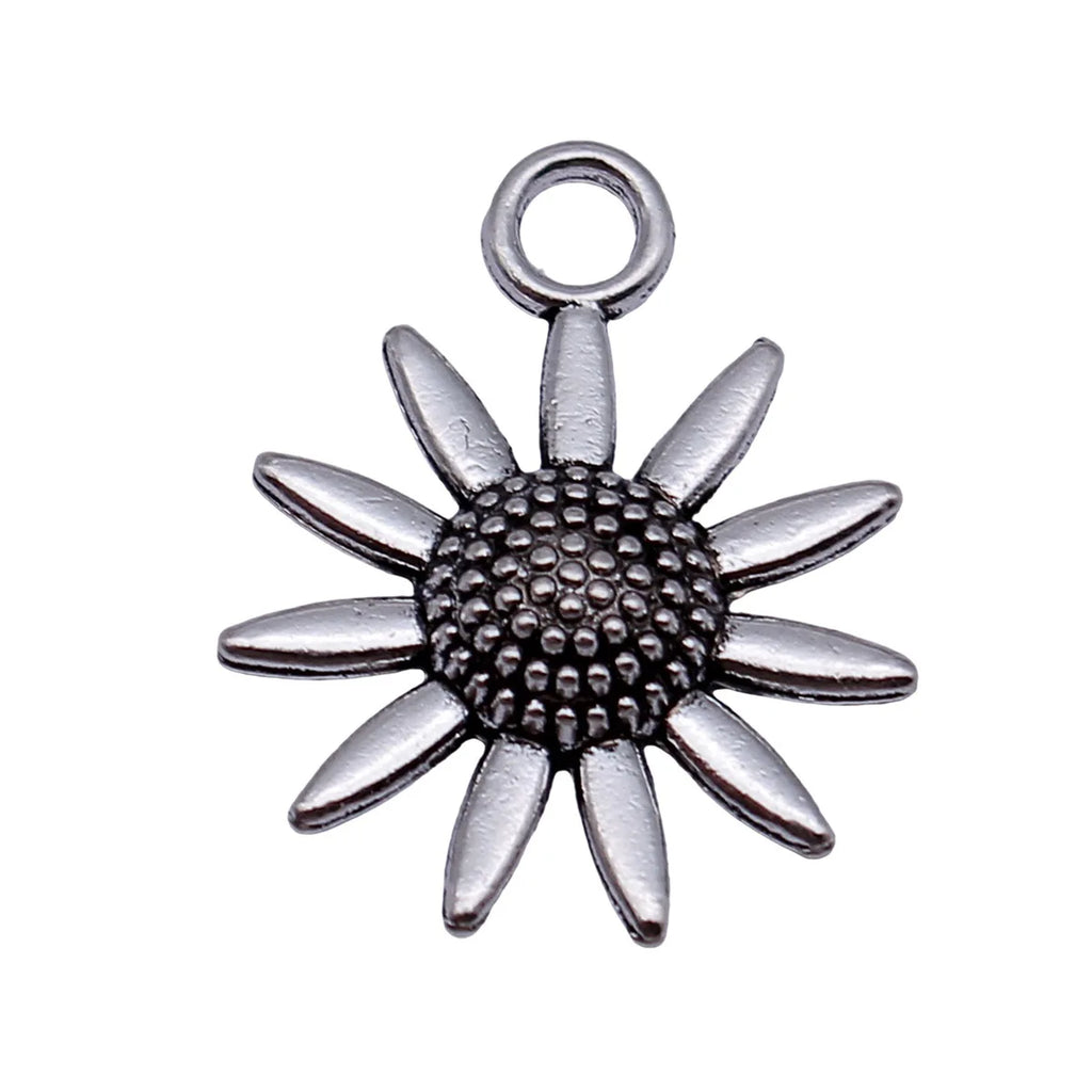 23x18mm 1.4g Multicolor Zinc Alloy Sunflower Flower Charm Pendant for DIY Necklace Bracelet Jewelry