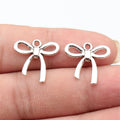 18x18mm 0.79g Antique Silver Zinc Alloy Bowknot Butterfly Charm Pendant for DIY Necklace Bracelet Making