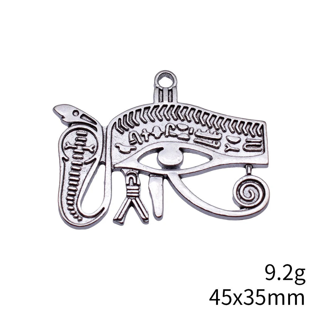45x35mm 9.2g Multi Color Zinc Alloy Ancient Egyptian Snake Eye of Horus Charm Pendant for DIY Jewelry