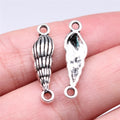 27x8mm 1.37g Antique Silver Zinc Alloy Conch Shell Connector Charm Pendant for DIY Jewelry Making