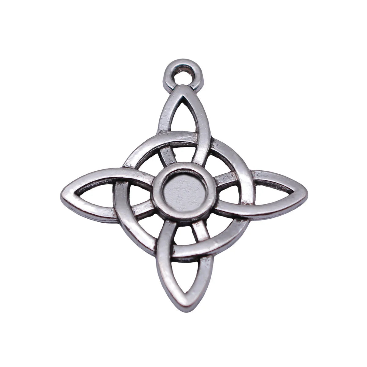 28x25mm 2.2g Antique Silver Zinc Alloy Hollow Cross Star Celtic Knot Charm Pendant for DIY Necklace Making