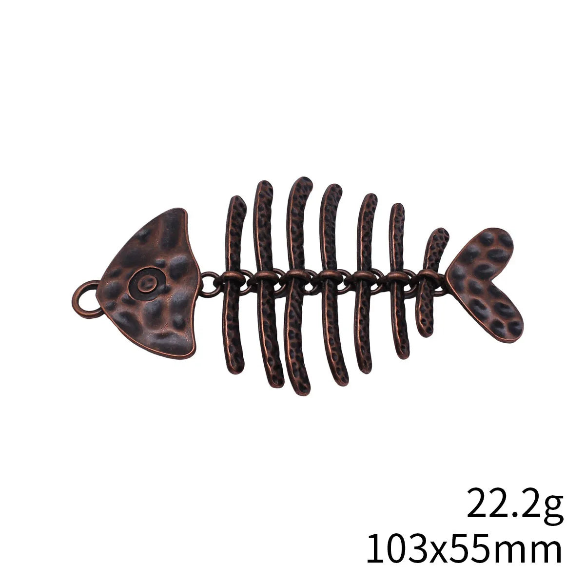 103x55mm 22.2g Multicolor Zinc Alloy Fishbone Fish Charm Pendant for DIY Necklace Jewelry Accessories