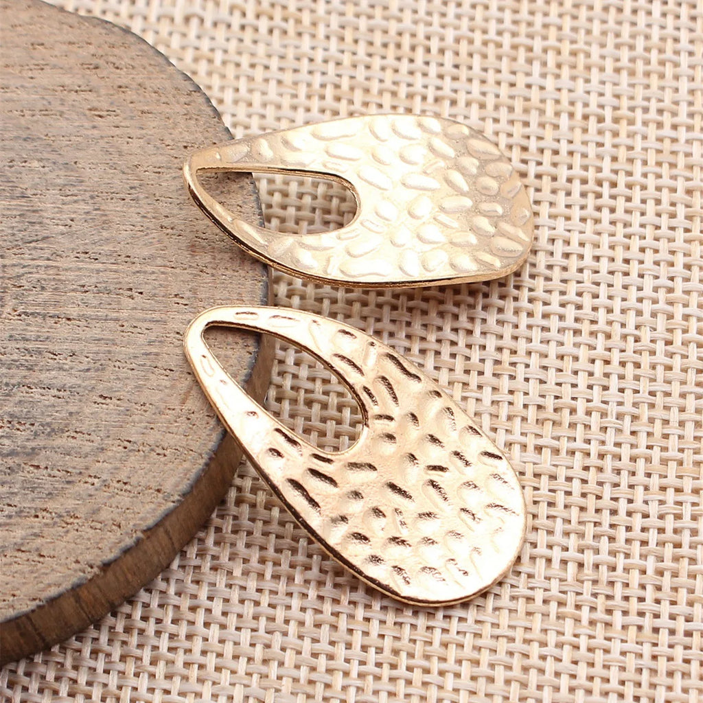 34x18mm 2.6g Multicolor Zinc Alloy Hammered Geometric Teardrop Charm Pendant for DIY Jewelry Making