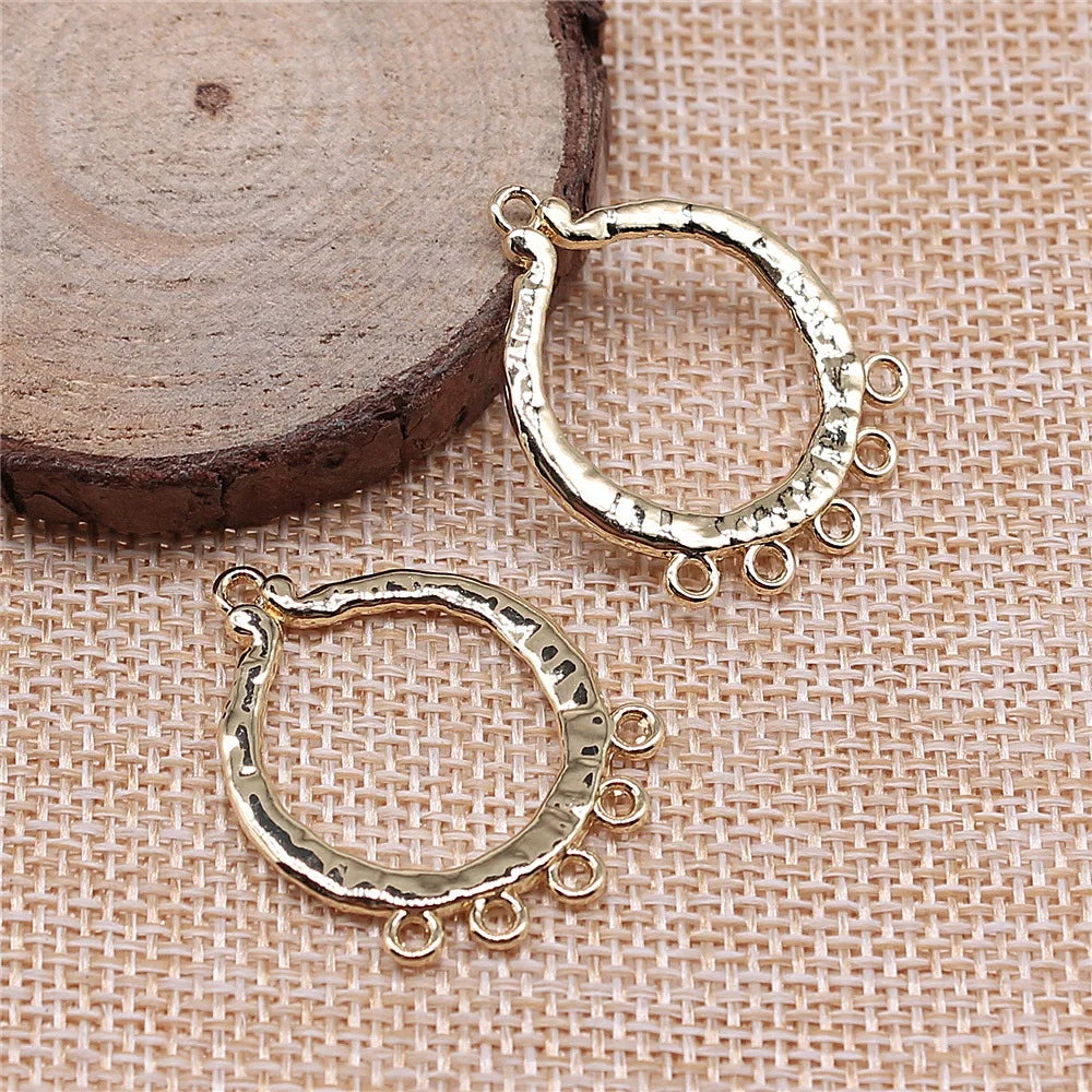 25x33mm 2.5g KC Gold Zinc Alloy Earring Connector Charm for DIY Earrings Necklace Jewelry