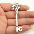 19x72mm 9g Multicolor Zinc Alloy Seahorse Key Charm Pendant for DIY Bag Charm Jewelry Making