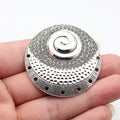 52x52mm 15.4g Antique Silver Tone Zinc Alloy Swirl Texture Connector Charm for DIY Necklace Making