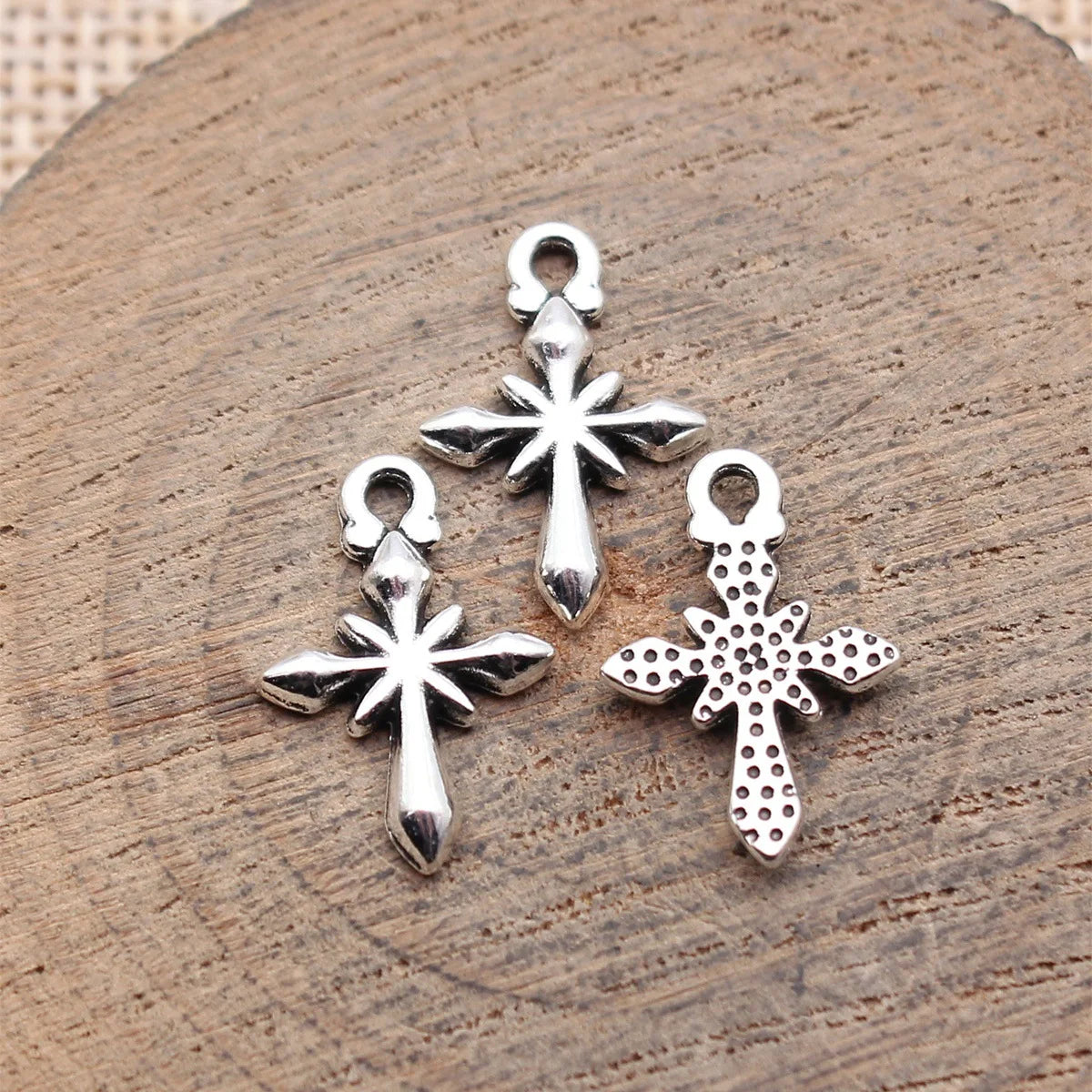 18x12mm 0.6g Multicolor Zinc Alloy Cross Starburst charm pendant for DIY bracelet necklace jewelry making