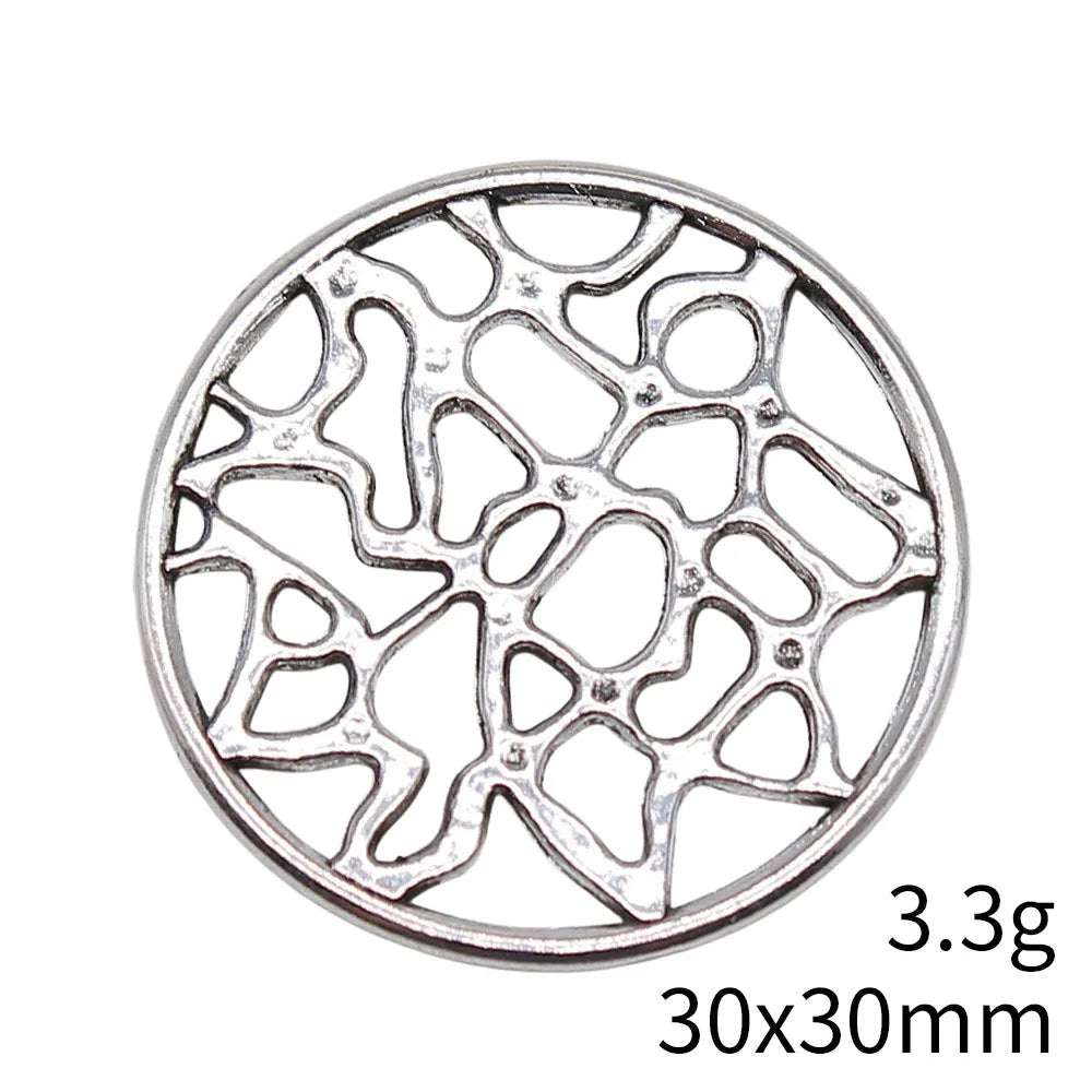 30x30mm 3.3g Multicolor Zinc Alloy Round Disc Charm Pendant for DIY Necklace Bracelet Jewelry