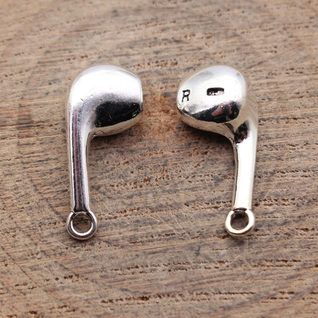 21x8.5x5.9mm 2g Antique Silver Zinc Alloy Headphone Charm Pendant for DIY Necklace Bracelet Making