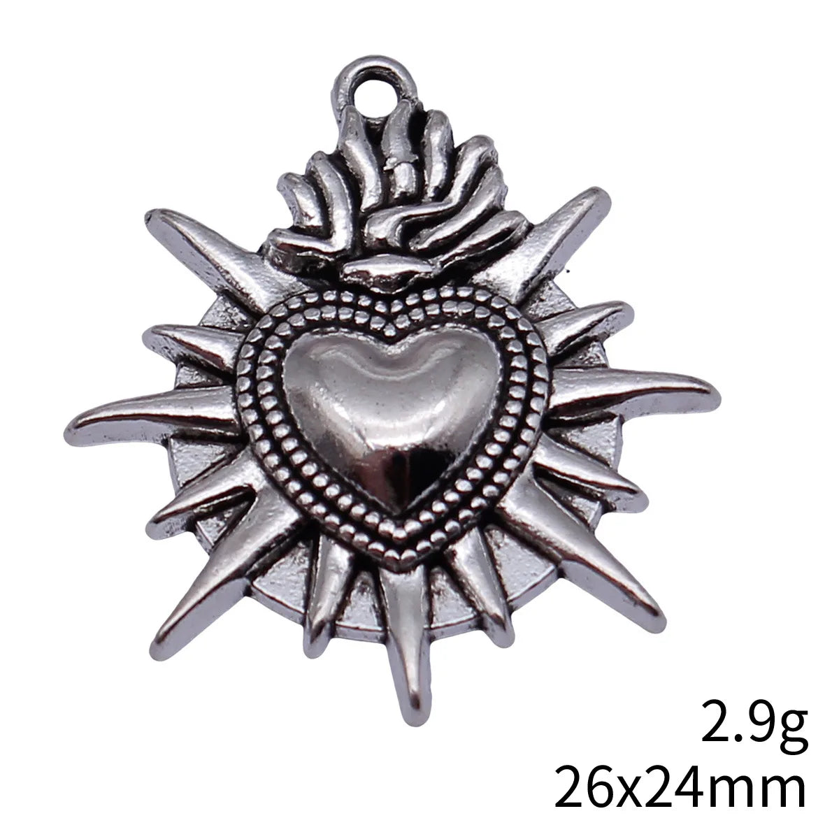 26x24mm 2.9g Antique Silver Zinc Alloy Gothic Heart Charm Pendant for DIY Necklace Jewelry Making