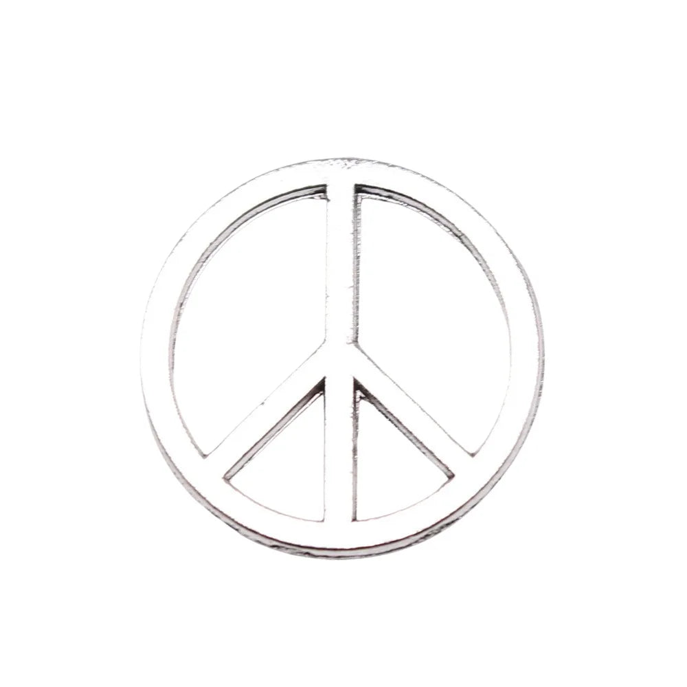 22x22mm 1.5g Antique Silver Zinc Alloy Peace Sign Charm Pendant for DIY Necklace Bracelet Jewelry