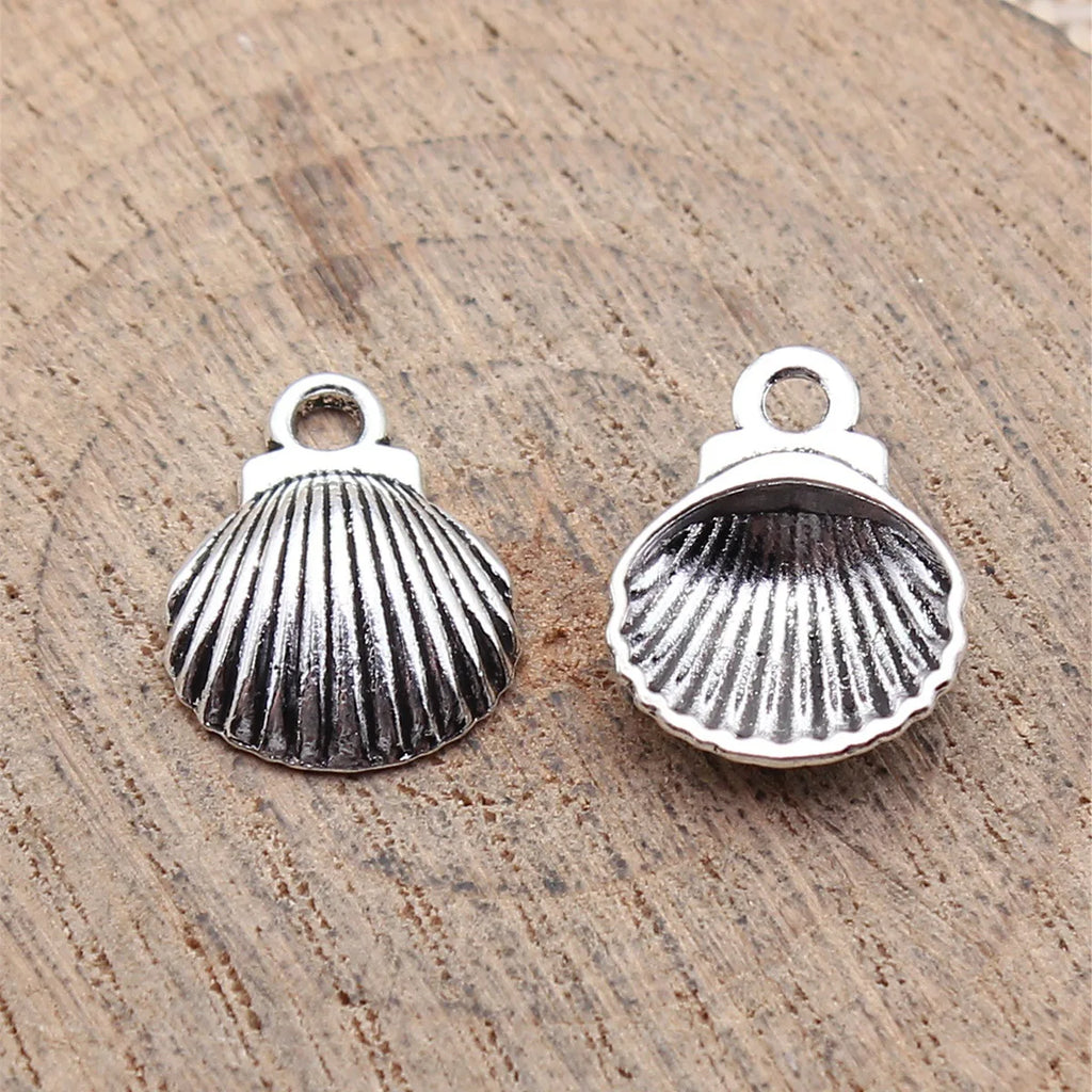 15x12mm 0.8g Antique Silver Zinc Alloy Shell Charm Pendant for DIY Necklace Bracelet Jewelry