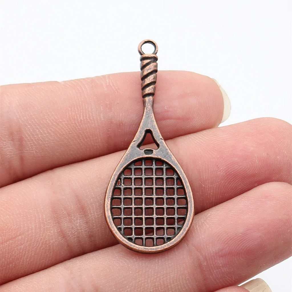 49x19mm 3.1g Multicolor Zinc Alloy Tennis Racket Charm Pendant for DIY Sports Jewelry Making