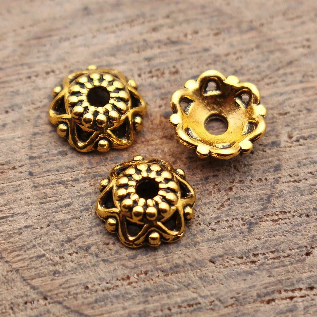 8x8x2.9mm 0.28g Multicolor Zinc Alloy Flower Bead Caps Spacer Findings for DIY Beaded Jewelry Making