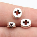 8.3x7.5x3.7mm 0.78g Multicolor Zinc Alloy Hollow Cross Oval Flat Spacer Beads for DIY Bracelet Jewelry Making