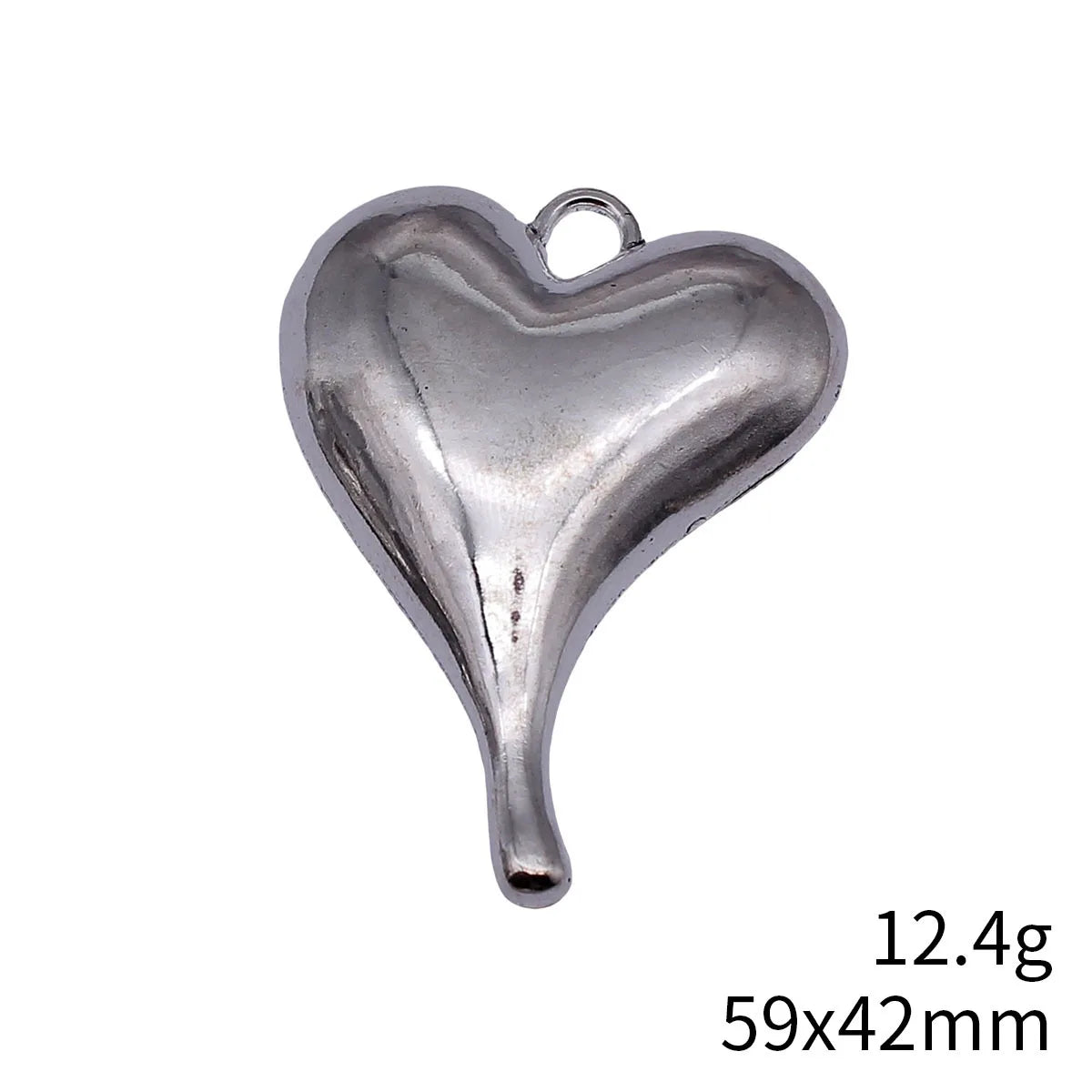 59x42mm 12.4g Antique Silver Zinc Alloy Smooth Heart Charm Pendant for Necklace Jewelry Making