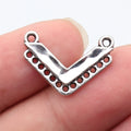23x16mm 1.4g Oxidized Silver Tone Zinc Alloy V Shape Multi Hole Connector Charm for DIY Jewelry