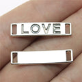28x6mm 1.6g Antique Silver Zinc Alloy Love Word Connector Charm for Bracelet Necklace Jewelry Making