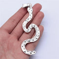 96x32mm 17.5g Antique Silver Zinc Alloy Snake Charm Pendant for DIY Necklace Bracelet Jewelry Making