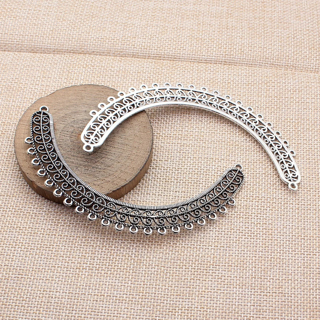 104x62mm 9.2g Antique Silver Zinc Alloy Necklace Connector Charm for DIY Statement Necklace Making