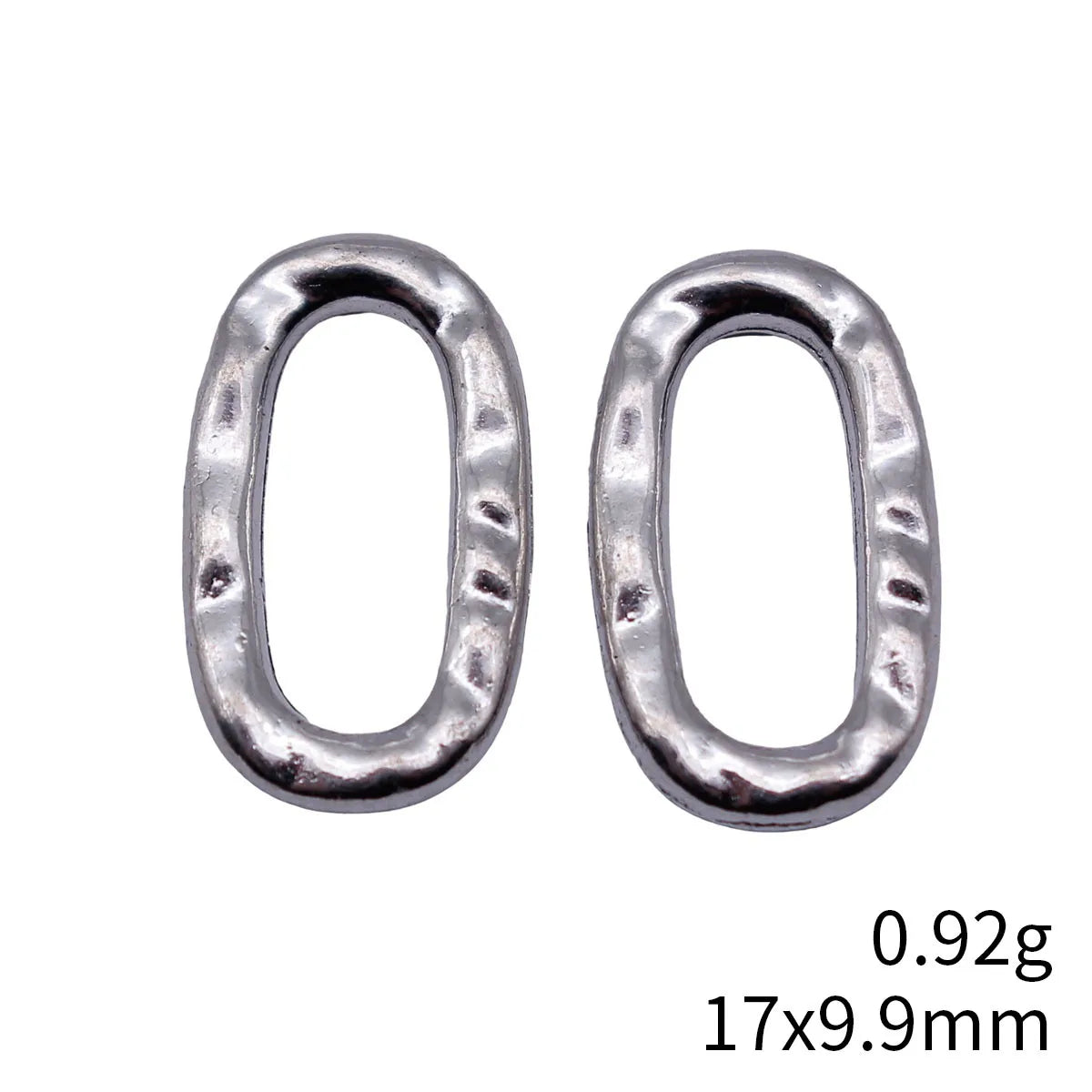17x9.9mm 0.92g Antique Silver Zinc Alloy Hammered Oval Ring Connector Charm for DIY Bracelet Necklace