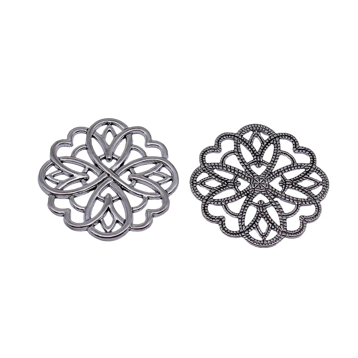 38x38mm 5.6g Antique Silver Zinc Alloy Flower Filigree Charm Pendant for DIY Necklace Making