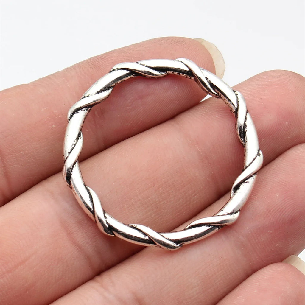 38x38mm 4.8g Antique Silver Zinc Alloy Vine Round Ring Connector Charm for Necklace Bracelet Making