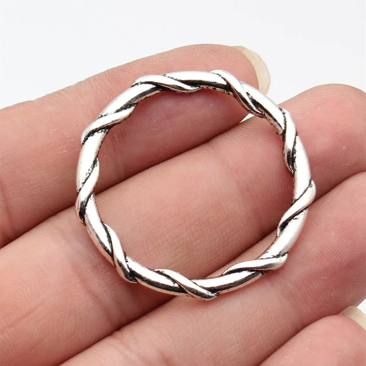 38x38mm 4.8g Antique Silver Zinc Alloy Vine Round Ring Connector Charm for Necklace Bracelet Making