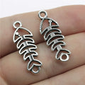 31x11mm 1.6g Antique Silver Zinc Alloy Fish Bone Connector Charm for DIY Bracelet Necklace Jewelry