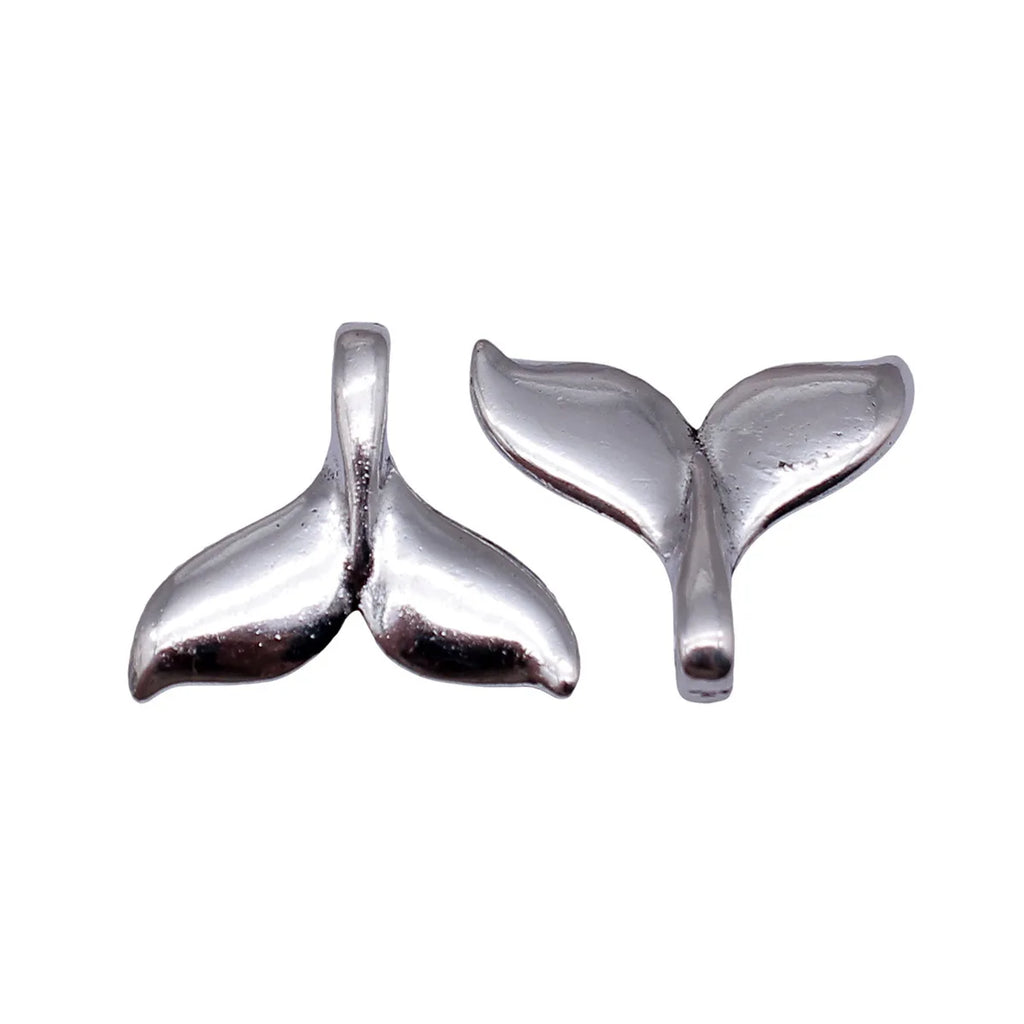 24x21mm 2.6g Antique Silver Zinc Alloy Whale Tail Charm Pendant for DIY Ocean Theme Jewelry Making